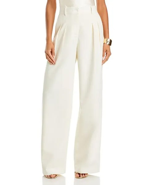 Adams Широкие брюки со складками LoveShackFancy, цвет White
