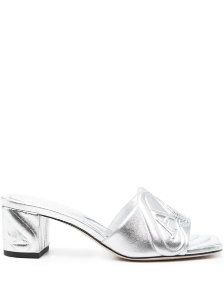 Alexander McQueen мюли Seal 60, серебристый