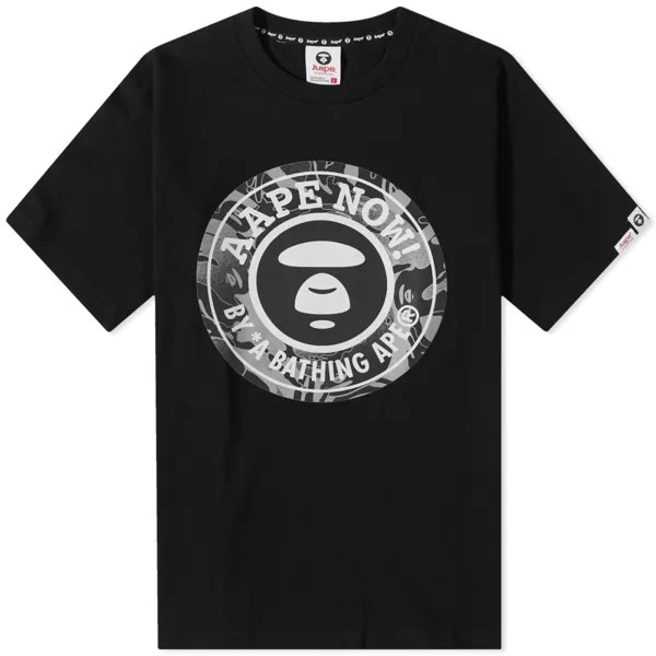 Футболка с камуфляжным принтом AAPE Mono, черный
