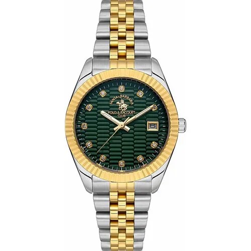Наручные часы SANTA BARBARA POLO & RACQUET CLUB, серебряный, зеленый