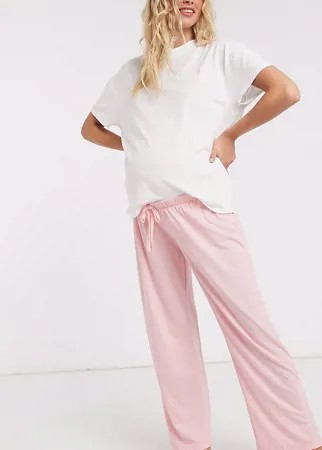 Розовые трикотажные штаны прямого кроя от пижамы ASOS DESIGN Maternity-Розовый