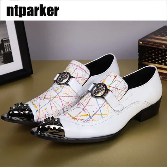 Ntparker-новое поступление, роскошные белые мужские кожаные туфли в итальянском стиле, женские туфли-оксфорды