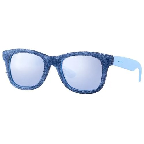 Солнцезащитные очки Italia Independent, вайфареры, оправа: пластик, с защитой от УФ, зеркальные, синий
