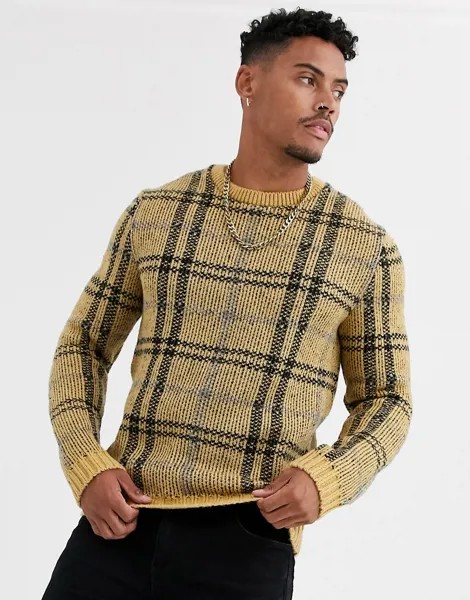 Светло-коричневый джемпер в клетку ASOS DESIGN