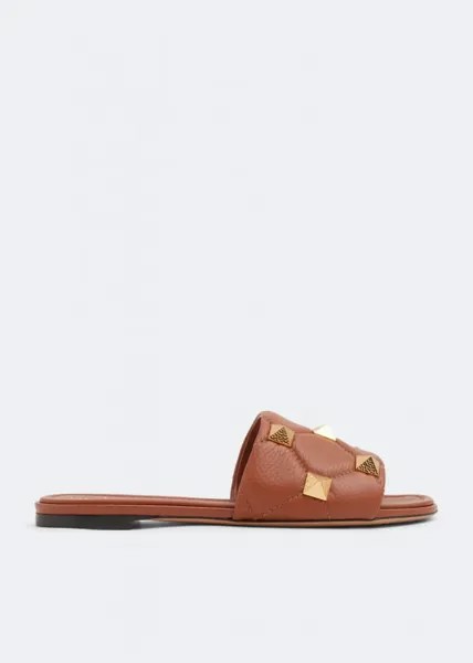 Сандалии VALENTINO GARAVANI Roman Stud slide sandals, коричневый