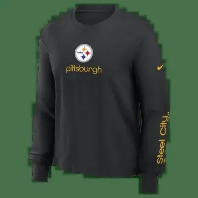 Лонгслив Nike Pittsburgh Steelers Boxy, черный