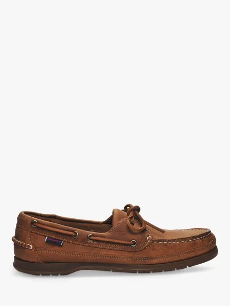 Кожаные топсайдеры Sebago Schooner Crazy Horse, коричневый