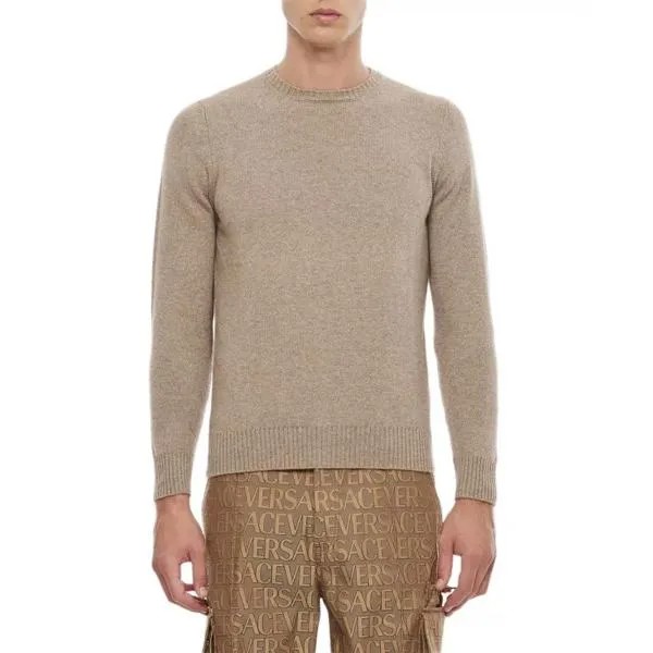 Свитер crewneck cashmere sweater Drumohr, коричневый