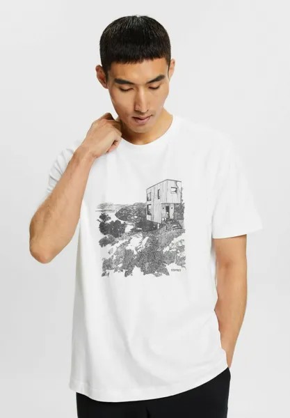 Футболка с принтом MIT GRAFIK Esprit, цвет white