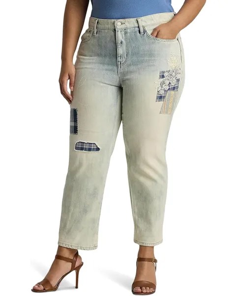Джинсы LAUREN Ralph Lauren Plus-Size Patchwork Relaxed Tapered Ankle, цвет Belleville Wash