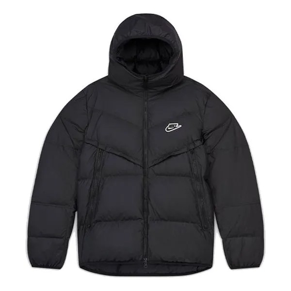 Пуховик Nike Sportswear Down-Fill Windrunner hooded Stay Warm Casual Down Jacket Black, черный