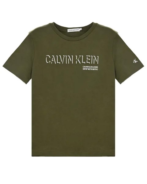 Футболка оливкового цвета Calvin Klein детская