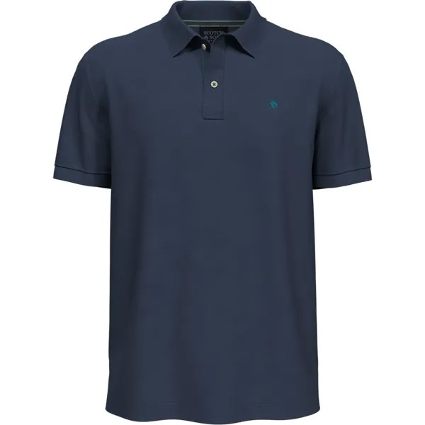 Поло с коротким рукавом Scotch & Soda Garment Dyed, синий