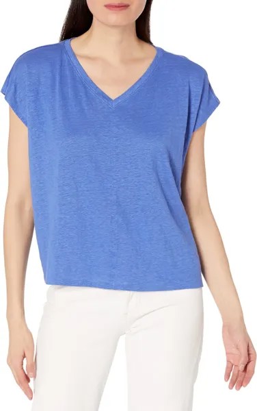Квадратная футболка с V-образным вырезом Eileen Fisher, цвет Blue Star
