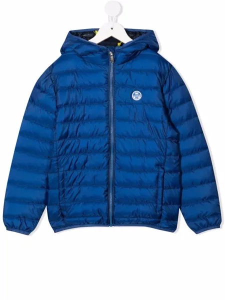 North Sails Kids пуховик с нашивкой-логотипом