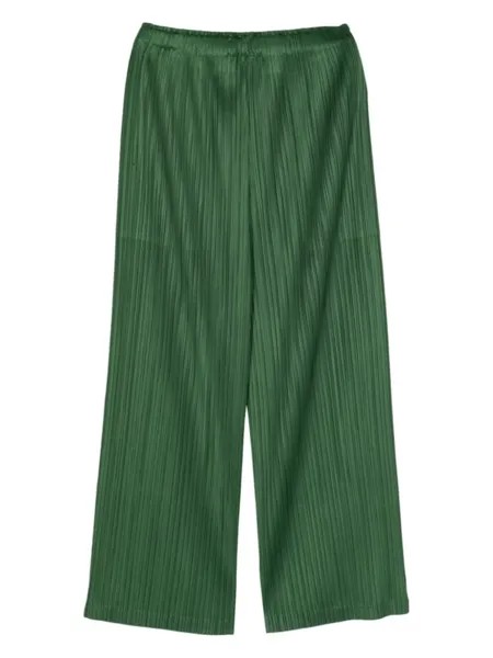 Pleats Please Issey Miyake широкие брюки March со складками, зеленый