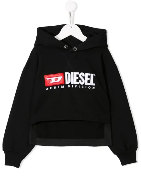 Diesel Kids укороченное худи с логотипом