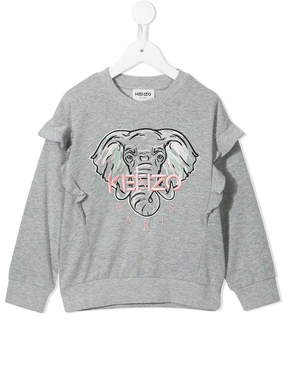Kenzo Kids толстовка с вышитым логотипом и оборками