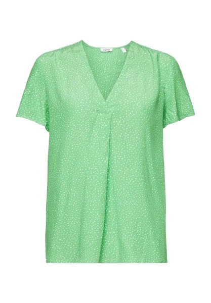 Блузка-рубашка, V-образный вырез, без складок, для женщин ESPRIT, цвет Citrus Green