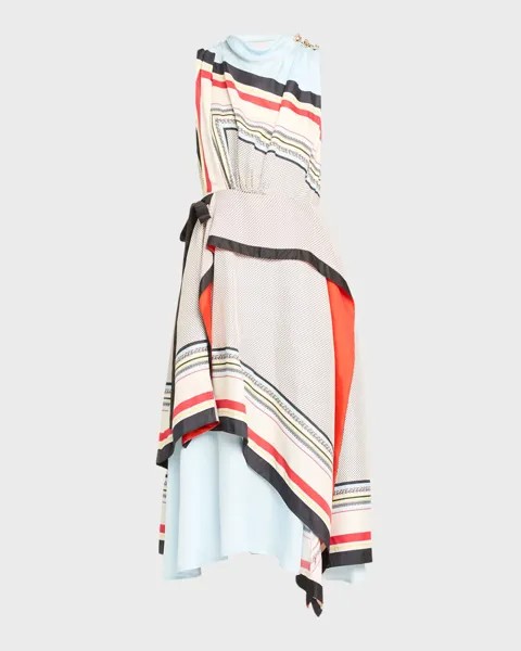 Платье макси без рукавов с цветочной драпировкой NY Liberty 3.1 Phillip Lim, цвет Ivory Multi