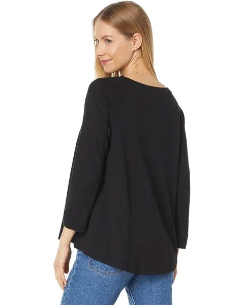 Топ Lilla P 3/4 Sleeve Boatneck Swing Top, черный