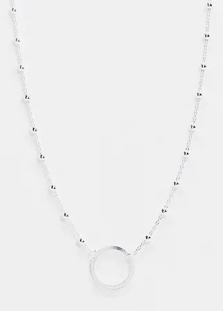 Эксклюзивное серебряное ожерелье-чокер с подвеской-кольцом Kingsley Ryan-Серебристый