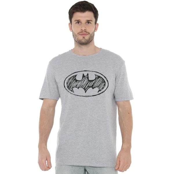 Футболка с логотипом Batman Scribble DC Comics, серый