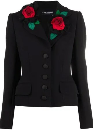 Dolce & Gabbana пиджак с цветочной аппликацией