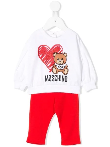 Moschino Kids спортивный костюм с принтом
