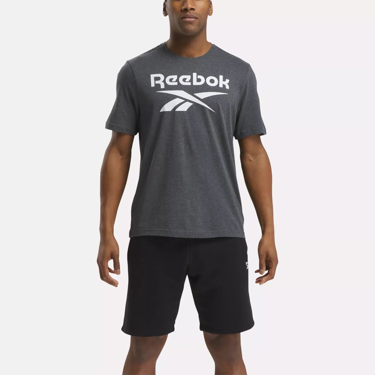 Футболка с большим сложенным логотипом Identity Reebok, темно-серый