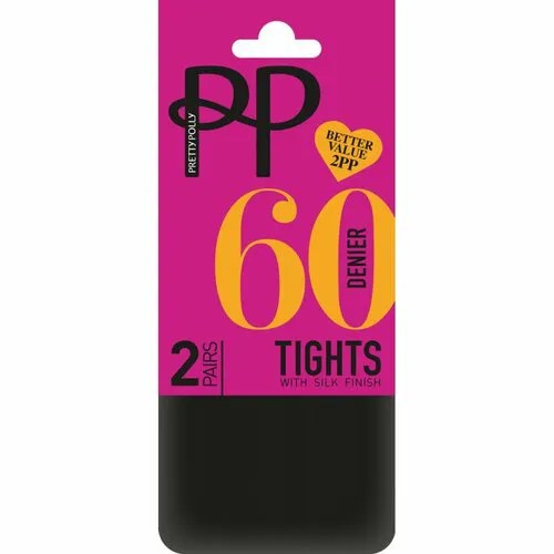 Колготки Pretty Polly Curves Plush Opaque Tights, 60 den, размер 1, чёрный