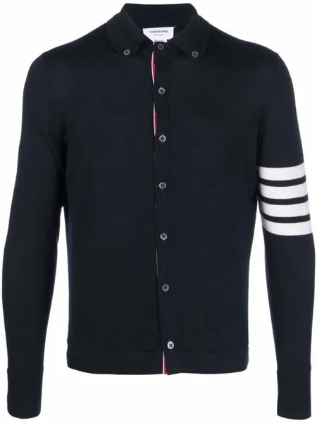 Рубашка поло с полосками 4-Bar Thom Browne, синий