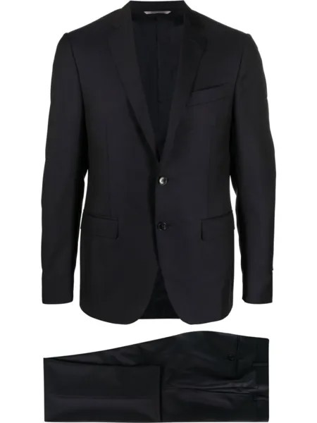 Canali костюм-двойка с однобортным пиджаком, синий