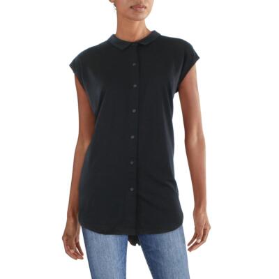 Женская футболка Eileen Fisher с пуговицами Tencel и воротником спереди BHFO 6838