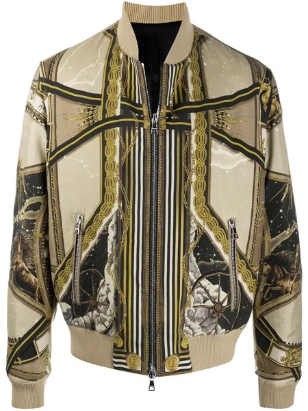 Balmain бомбер с принтом