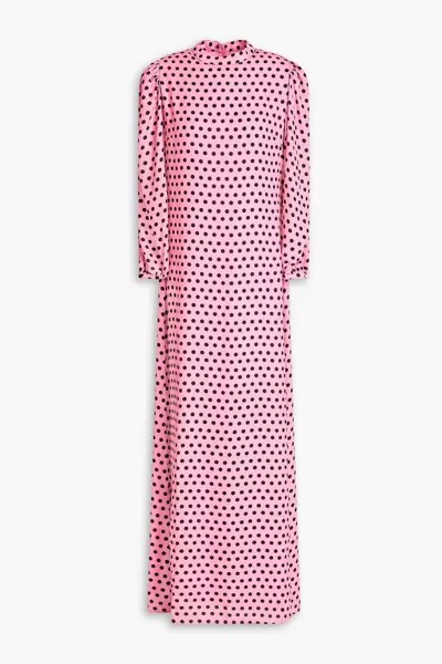 Платье макси Elizabeth в горошек Olivia Rubin, розовый