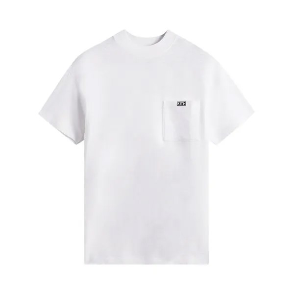 Футболка Kith Mock Neck JFK Pocket Tee 'White', белый