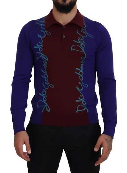 DOLCE - GABBANA Свитер Многоцветный Пуловер с логотипом и воротником IT48/US38/M 1500usd