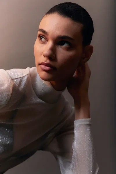 Блуза с воротником-поло H&M, белый