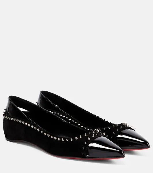 Замшевые балетки Duvettina Christian Louboutin, черный