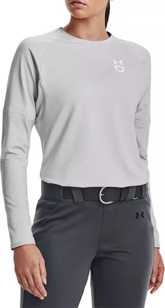 Женский пуловер с круглым вырезом для софтбола Under Armour, серый