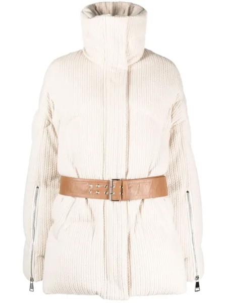 Khrisjoy knitted belted puff jacket, нейтральный цвет