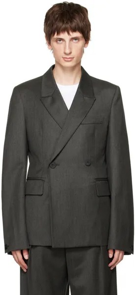 Серый однобортный пиджак Wooyoungmi