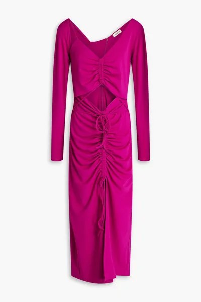 Платье миди Shayla из эластичного джерси со сборками и вырезами NICHOLAS, пурпурный