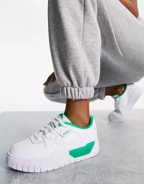 Белые и кислотно-зеленые кроссовки PUMA Cali Dream эксклюзивно для ASOS