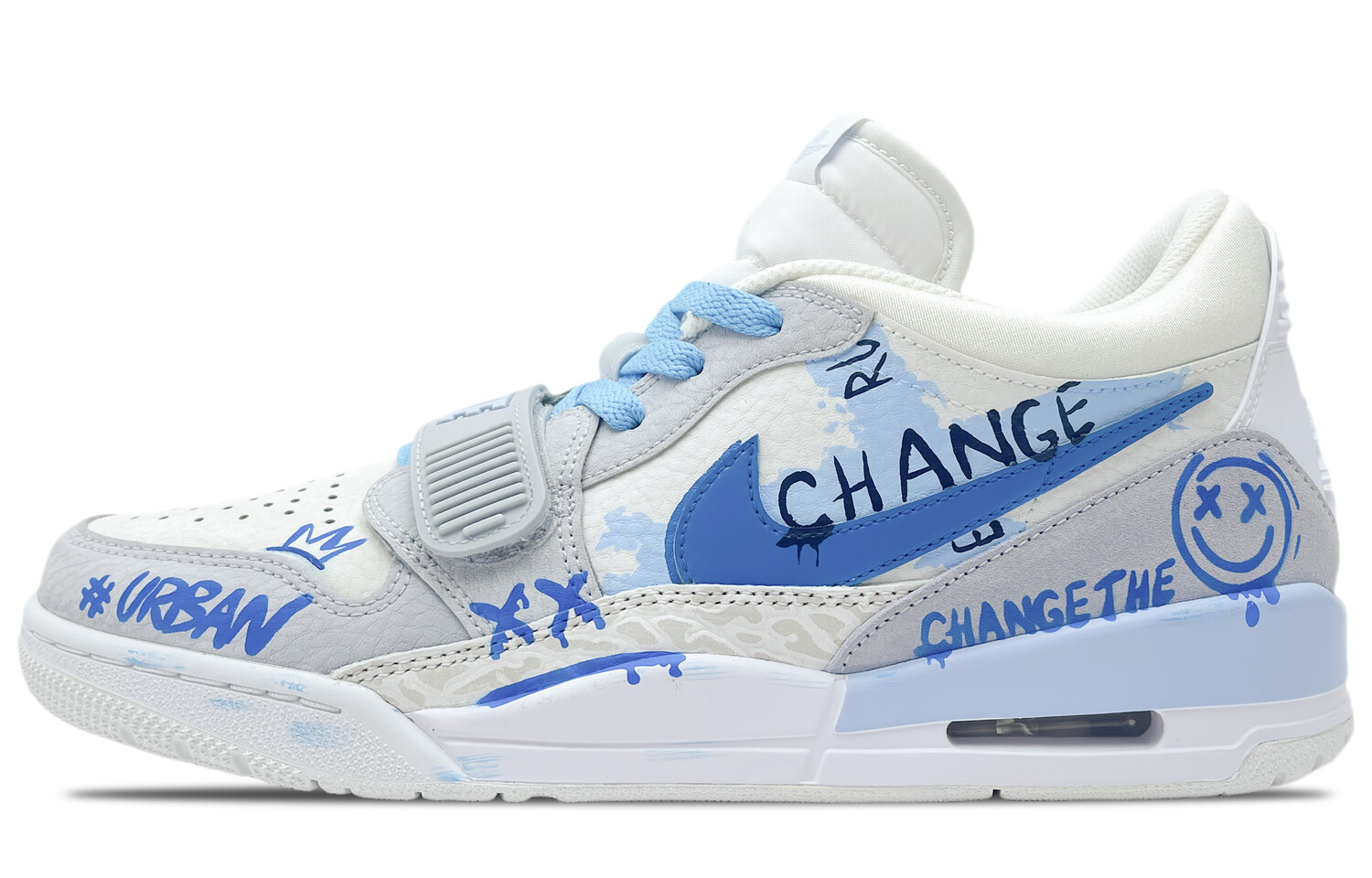 Кроссовки Jordan Legacy 312 Vintage Basketball Shoes Men Low-top White/Blue/Gray, белый/синий/серый