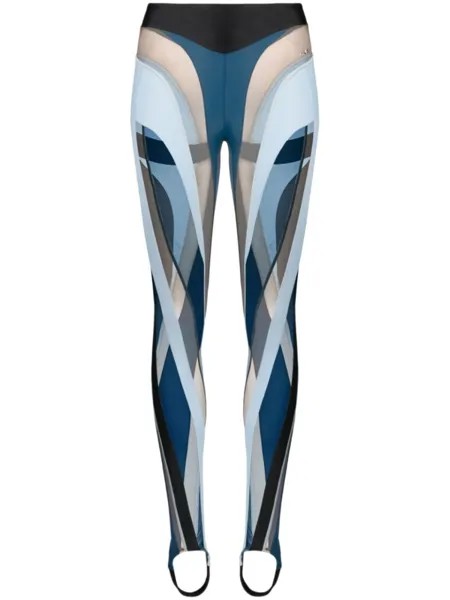 Mugler легинсы Spiral со вставками, синий