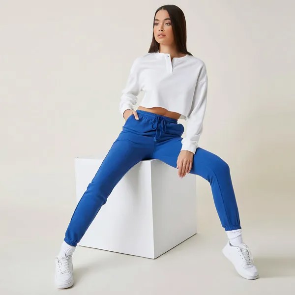 Однотонные спортивные брюки на кулиске