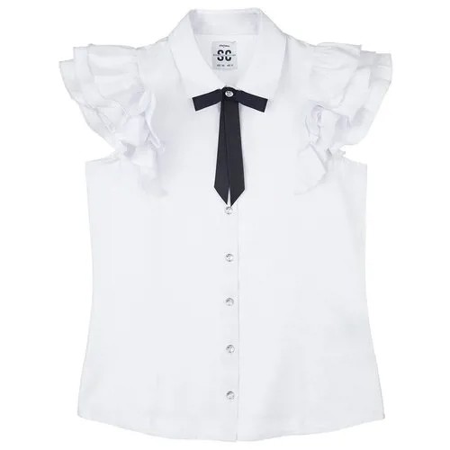 Блузка PLAYTODAY 22021068 для девочки, цвет белый, размер 122