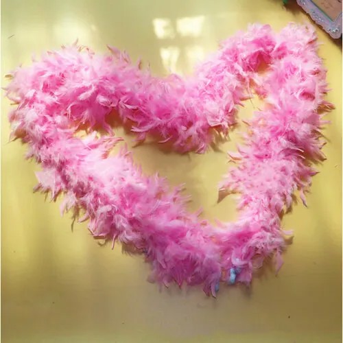 Карнавальное боа шарф из перьев пушистый, цвет розовый, 200 см, 80 г